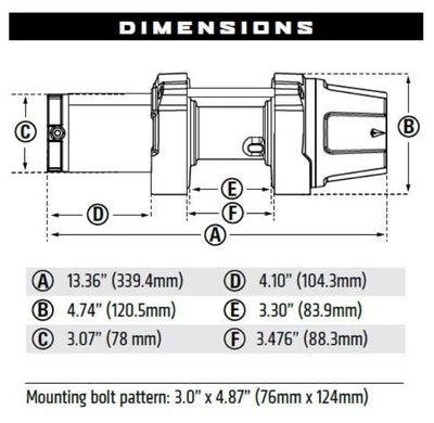 Warn VRX 35-S Winch with Synthetic Rope - 12V Drawing