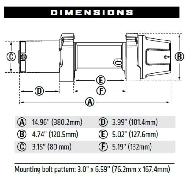 Warn VRX 45-S Winch with Synthetic Rope - 12V Drawing