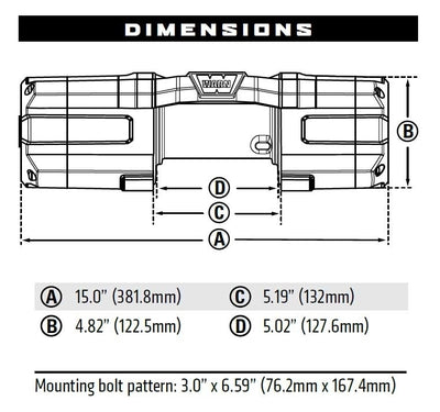 Warn AXON 55-S Winch with Synthetic Rope - 12V Drawing