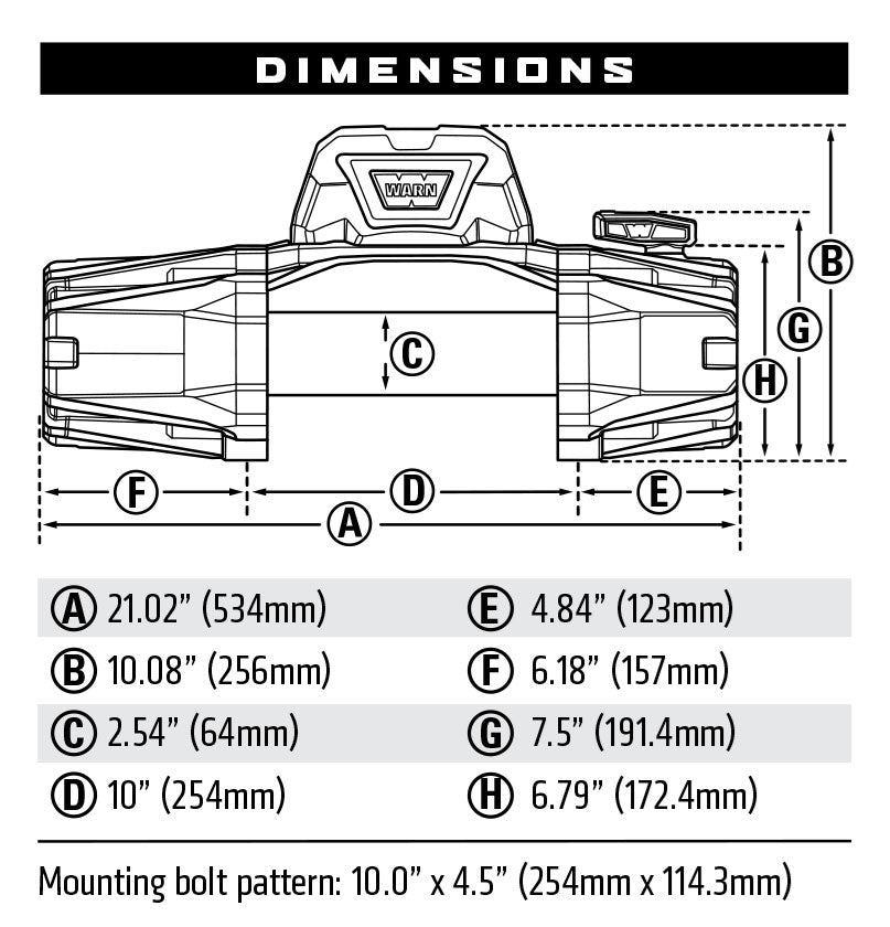 Warn VR EVO 8-S Winch with Synthetic Rope - 12V Drawing