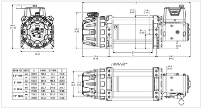 Warn Series G2 15 DC Electric Winch- 12V Drawing
