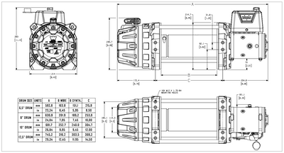 Warn Series G2 15 DC Electric Winch - 24V Drawing