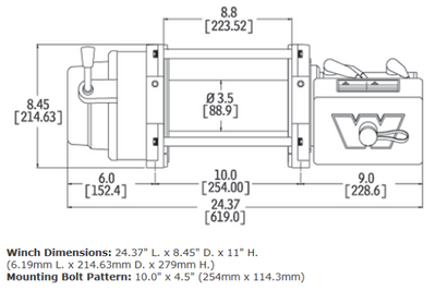 Warn M12 24V Winch Drawing