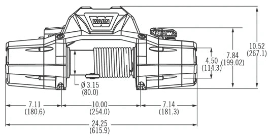 Warn Zeon 12 Winch NO Wire Rope - 24V Drawing