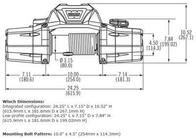 Warn Zeon 8-S CE Winch with Synthetic Rope - 12V Drawing