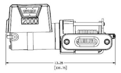Warn 2000 DC Series 12V winch drawing