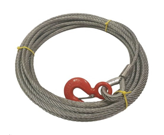 Wire winch rope, 11mm x 24m long.